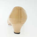 CHANEL Pumps High heels Leather Beige CC Auth ti3387-30