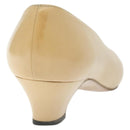 CHANEL Pumps High heels Leather Beige CC Auth ti3387-3