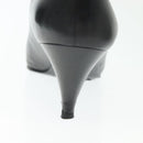 CHANEL pumps High heels Leather 35 1/2 Black CC Auth ti3388-12