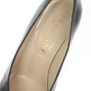 CHANEL pumps High heels Leather 35 1/2 Black CC Auth ti3388-13