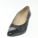 CHANEL pumps High heels Leather 35 1/2 Black CC Auth ti3388-18