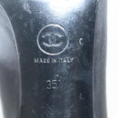 CHANEL pumps High heels Leather 35 1/2 Black CC Auth ti3388-27