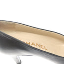 CHANEL pumps High heels Leather 35 1/2 Black CC Auth ti3388-31