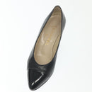 CHANEL pumps High heels Leather 35 1/2 Black CC Auth ti3388-6