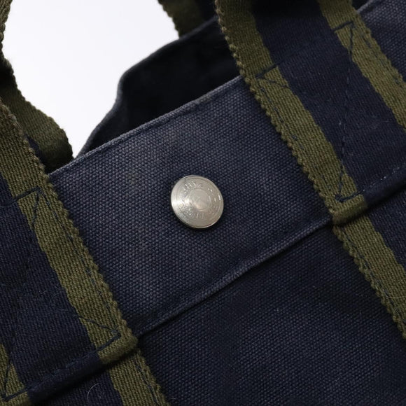 HERMES Fourre Tout PM Hand Bag Canvas Navy Auth ti3389