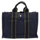 HERMES Fourre Tout PM Hand Bag Canvas Navy Auth ti3389-13