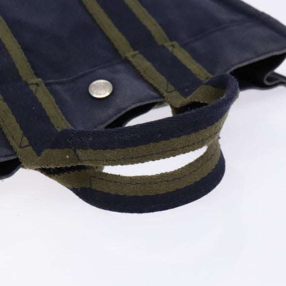 HERMES Fourre Tout PM Hand Bag Canvas Navy Auth ti3389