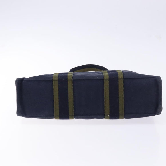 HERMES Fourre Tout PM Hand Bag Canvas Navy Auth ti3389
