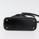 FENDI Hand Bag Patent leather 2way Black Gold Auth ti3390-5