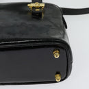 FENDI Hand Bag Enamel 2way Black Gold Auth ti3390-17