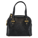 FENDI Hand Bag Patent leather 2way Black Gold Auth ti3390-13