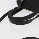 FENDI Hand Bag Patent leather 2way Black Gold Auth ti3390-7