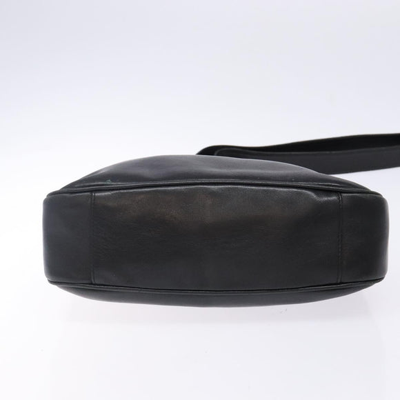 GUCCI Bamboo Hand Bag Leather 2way Black Gold 001 1705 1638 Auth ti3391