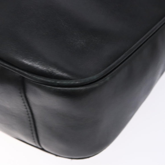 GUCCI Bamboo Hand Bag Leather 2way Black Gold 001 1705 1638 Auth ti3391