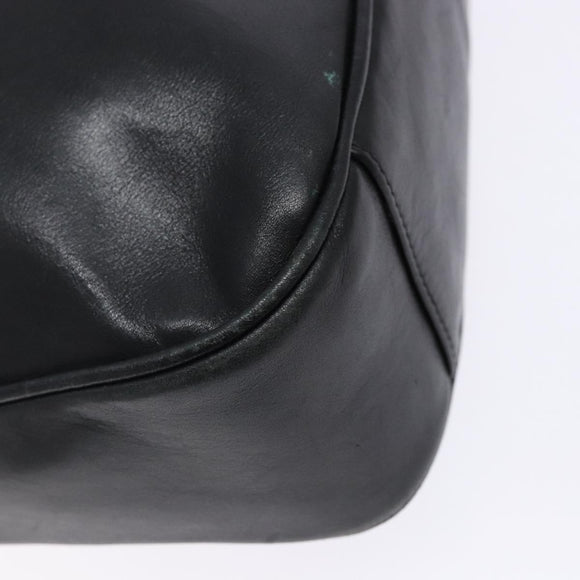 GUCCI Bamboo Hand Bag Leather 2way Black Gold 001 1705 1638 Auth ti3391