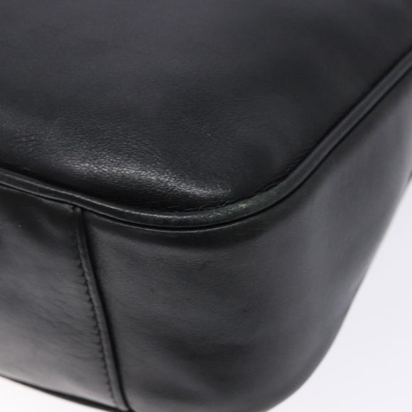 GUCCI Bamboo Hand Bag Leather 2way Black Gold 001 1705 1638 Auth ti3391