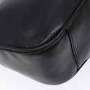 GUCCI Bamboo Hand Bag Leather 2way Black Gold 001 1705 1638 Auth ti3391-15