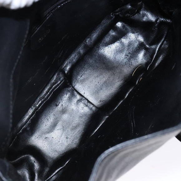 GUCCI Bamboo Hand Bag Leather 2way Black Gold 001 1705 1638 Auth ti3391