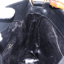 GUCCI Bamboo Hand Bag Leather 2way Black Gold 001 1705 1638 Auth ti3391-18