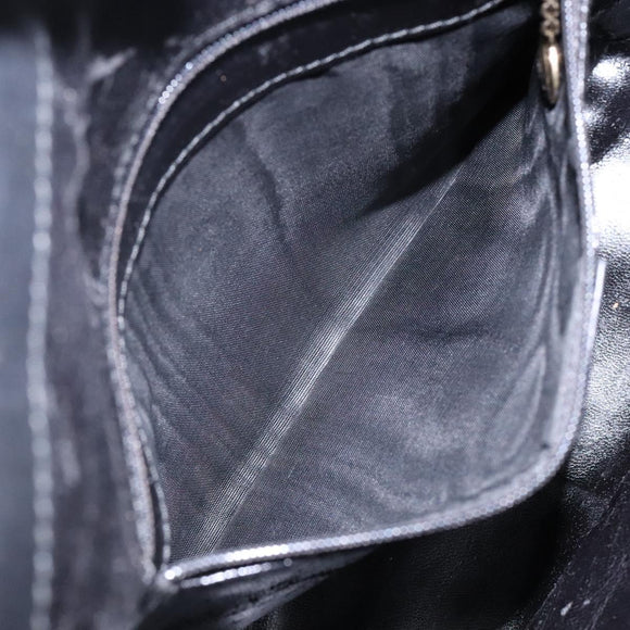 GUCCI Bamboo Hand Bag Leather 2way Black Gold 001 1705 1638 Auth ti3391