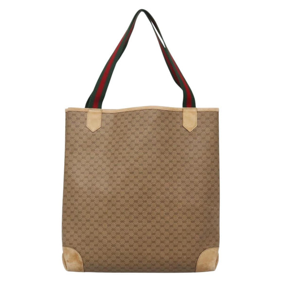 GUCCI Micro GG Supreme Web Sherry Line Bag PVC Beige 904 002 0222 Auth ti3393