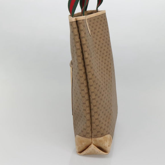 GUCCI Micro GG Supreme Web Sherry Line Bag PVC Beige 904 002 0222 Auth ti3393