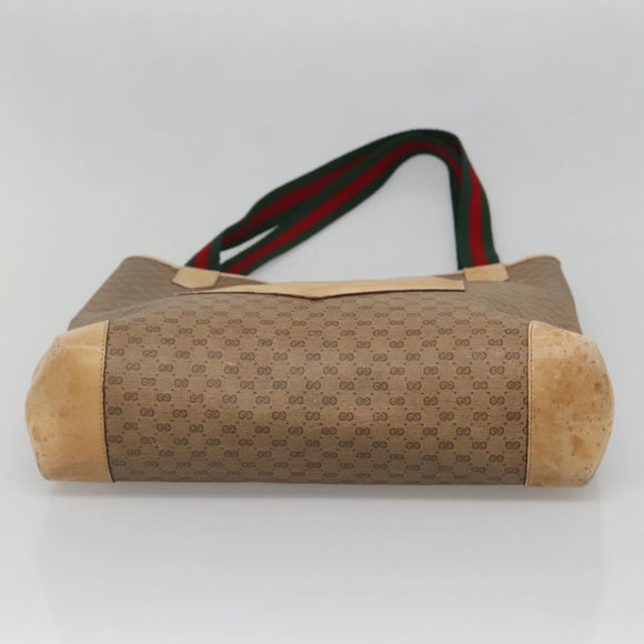 GUCCI Micro GG Supreme Web Sherry Line Bag PVC Beige 904 002 0222 Auth ti3393