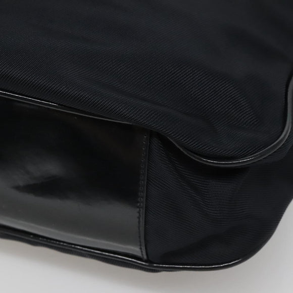 GUCCI Bamboo Hand Bag Nylon 2way Black Silver 001 1705 1577 Auth ti3394