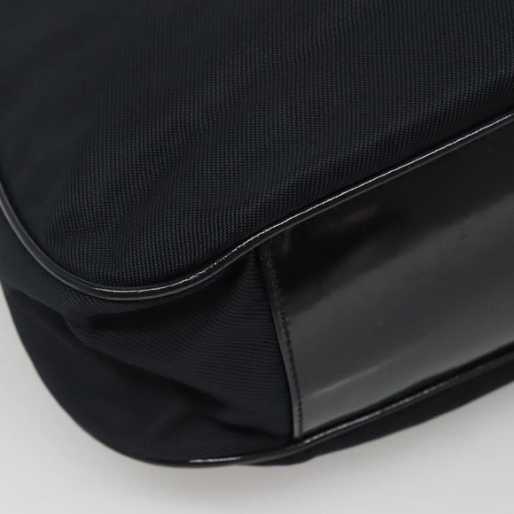 GUCCI Bamboo Hand Bag Nylon 2way Black Silver 001 1705 1577 Auth ti3394