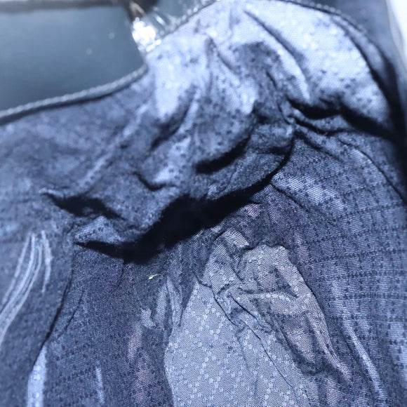 GUCCI Bamboo Hand Bag Nylon 2way Black Silver 001 1705 1577 Auth ti3394