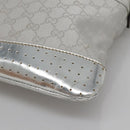 GUCCI GG Canvas Shoulder Bag Silver 145857 Auth ti3396-10