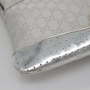 GUCCI GG Canvas Shoulder Bag Silver 145857 Auth ti3396-11
