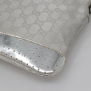 GUCCI GG Canvas Shoulder Bag Silver 145857 Auth ti3396-12