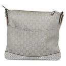 GUCCI GG Canvas Shoulder Bag Silver 145857 Auth ti3396-2