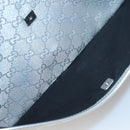 GUCCI GG Canvas Shoulder Bag Silver 145857 Auth ti3396-20