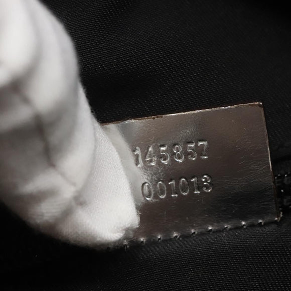 GUCCI GG Canvas Shoulder Bag Silver 145857 Auth ti3396