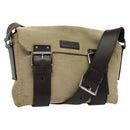 GUCCI Shoulder Bag Canvas Beige Silver 106298 Auth ti3398-1