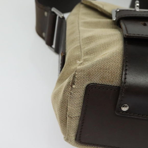 GUCCI Shoulder Bag Canvas Beige Silver 106298 Auth ti3398