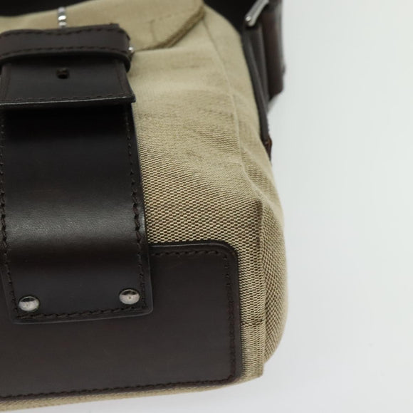 GUCCI Shoulder Bag Canvas Beige Silver 106298 Auth ti3398