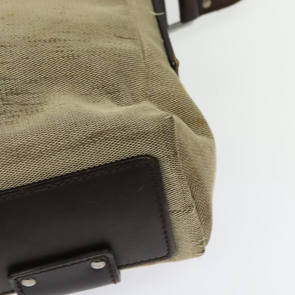 GUCCI Shoulder Bag Canvas Beige Silver 106298 Auth ti3398