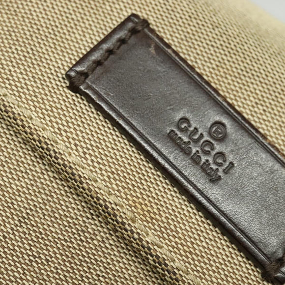 GUCCI Shoulder Bag Canvas Beige Silver 106298 Auth ti3398