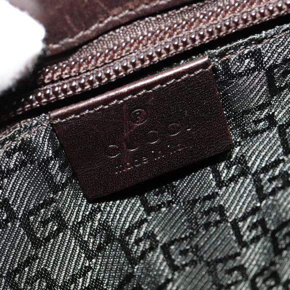 GUCCI Shoulder Bag Canvas Beige Silver 106298 Auth ti3398