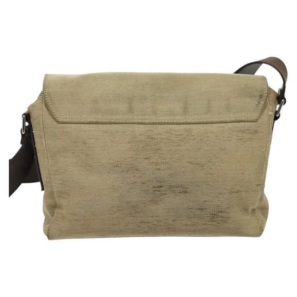 GUCCI Shoulder Bag Canvas Beige Silver 106298 Auth ti3398