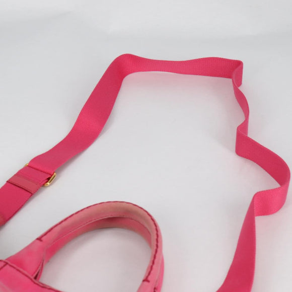PRADA Canapa PM Hand Bag Canvas Pink Auth ti3399