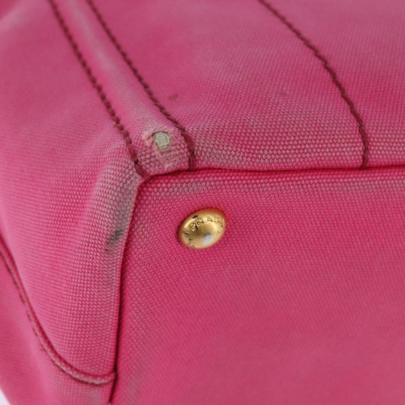 PRADA Canapa PM Hand Bag Canvas Pink Auth ti3399