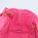PRADA Canapa PM Hand Bag Canvas Pink Auth ti3399-21