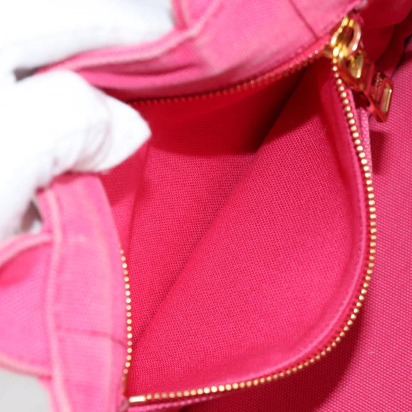 PRADA Canapa PM Hand Bag Canvas Pink Auth ti3399