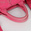 PRADA Canapa PM Hand Bag Canvas Pink Auth ti3399-7