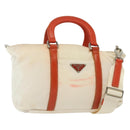 PRADA Hand Bag Nylon 2way White Silver Auth ti3400-1