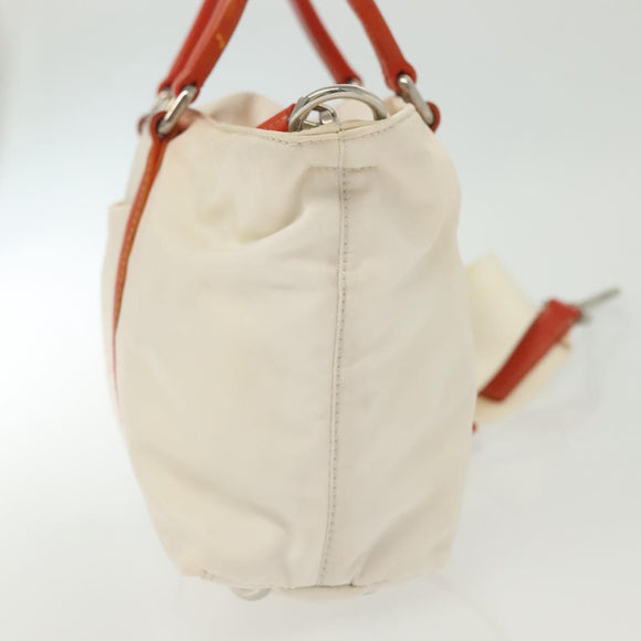 PRADA Hand Bag Nylon 2way White Silver Auth ti3400